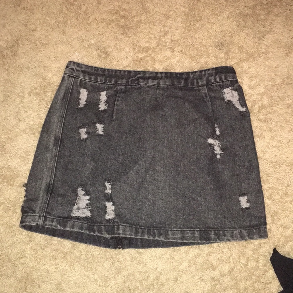 Black denim skirt